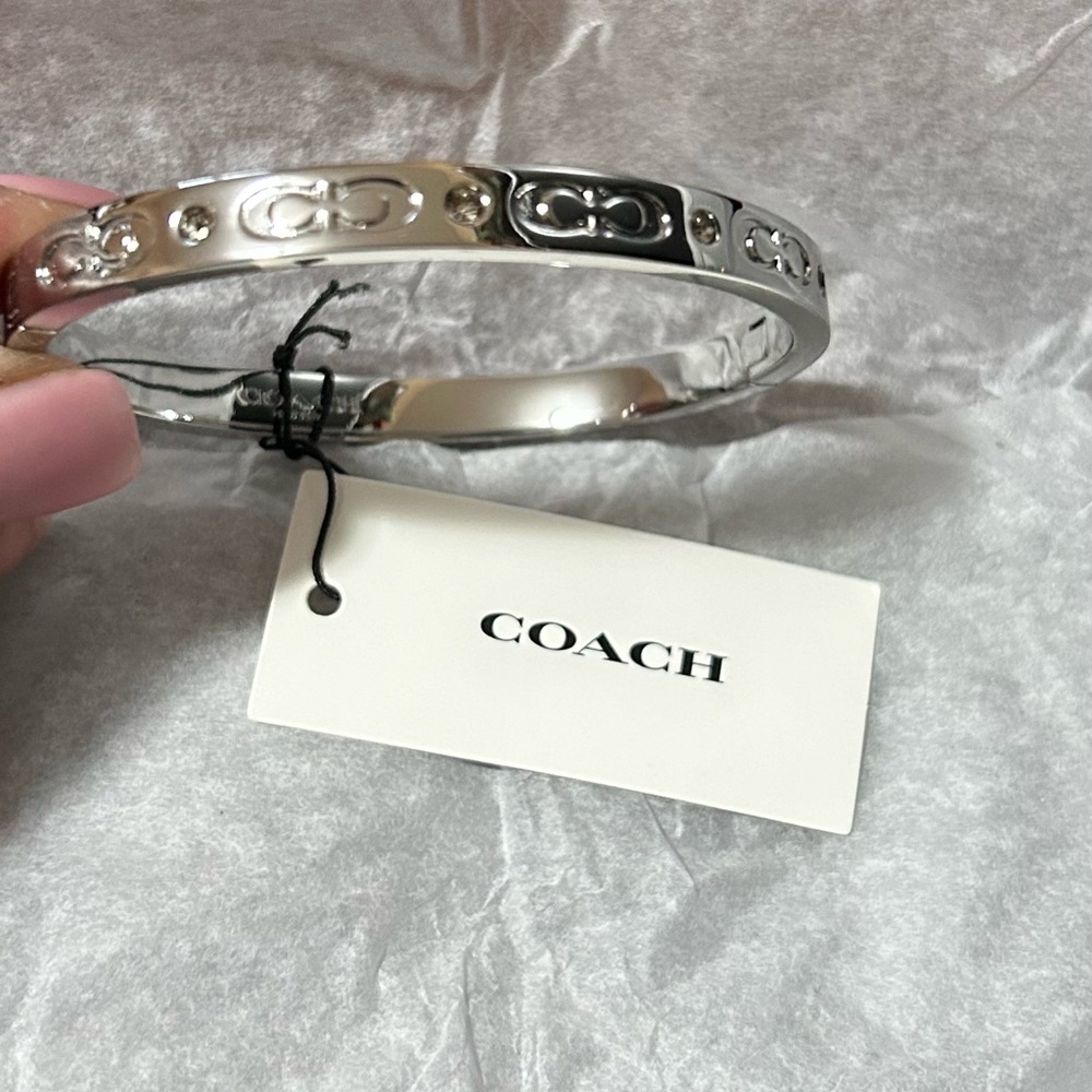 Coach Silver Signature Bangle